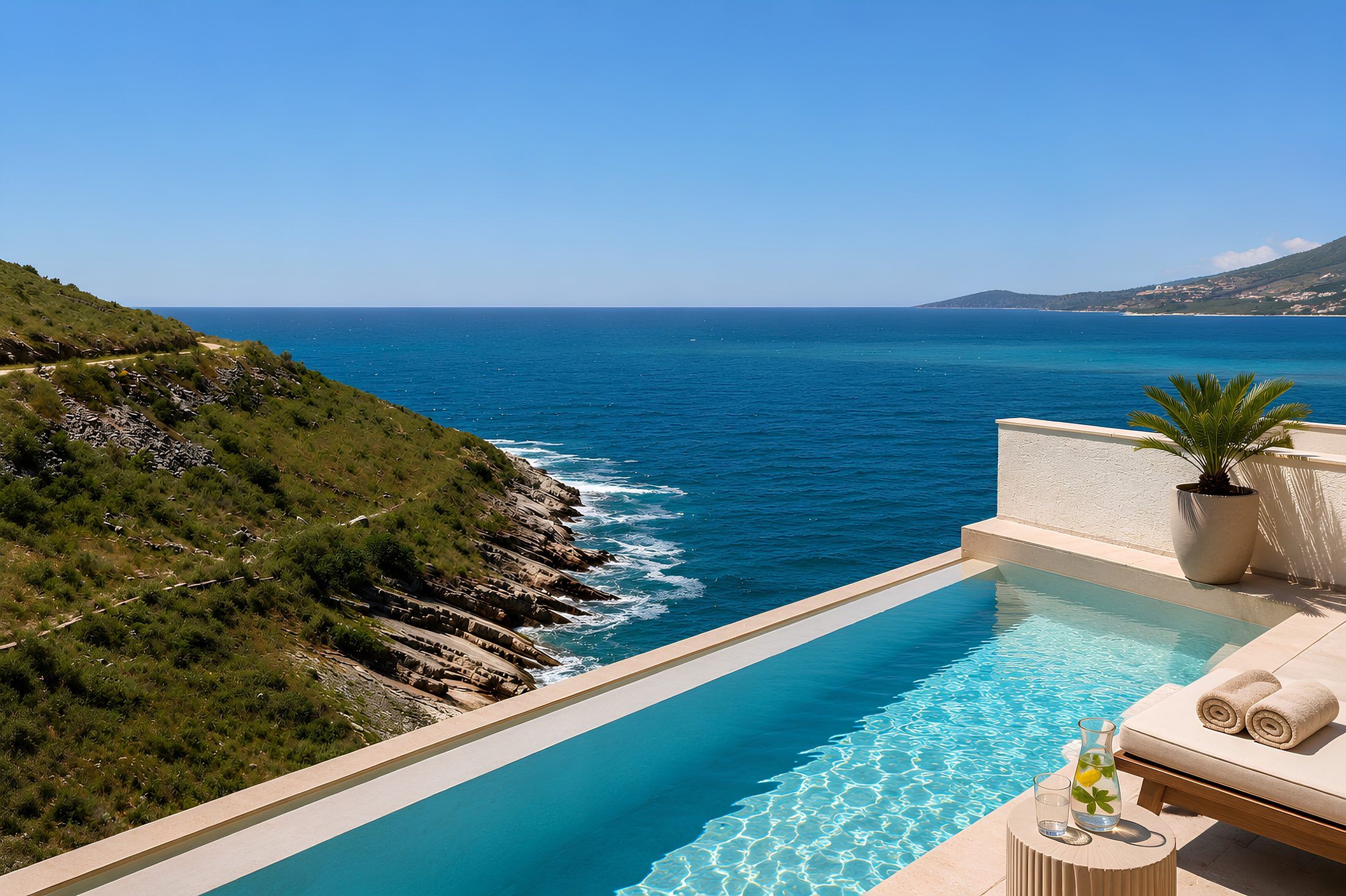 Villa Yolo pool and sea-view terrace