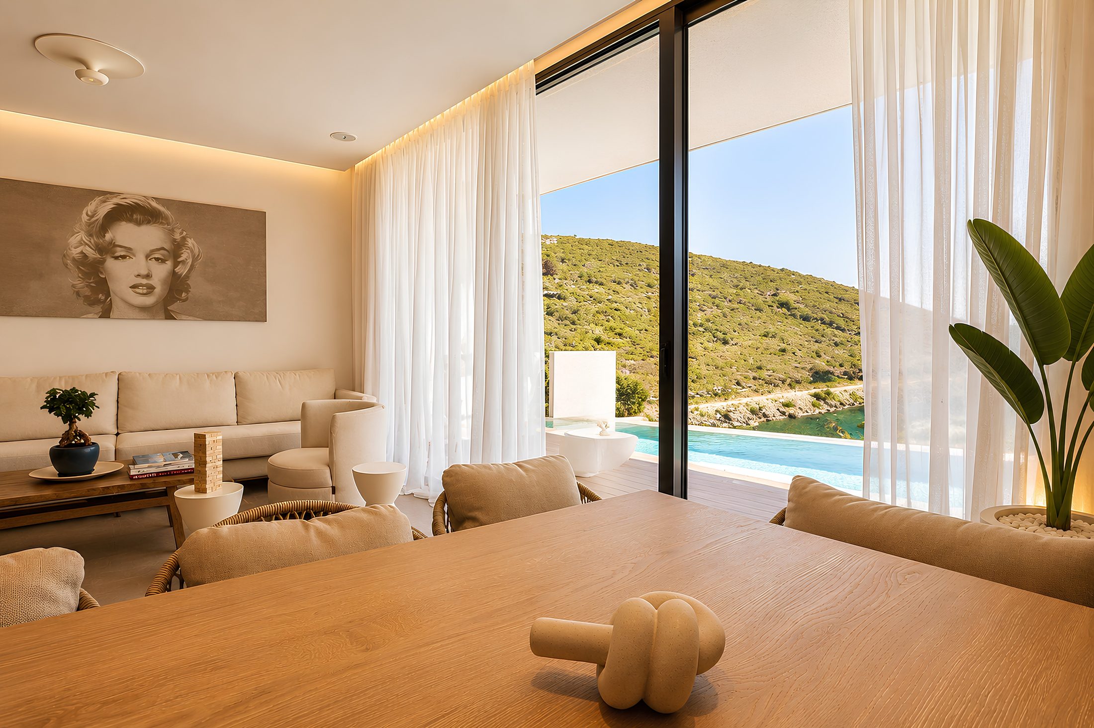 Master bedroom with panoramic sea view