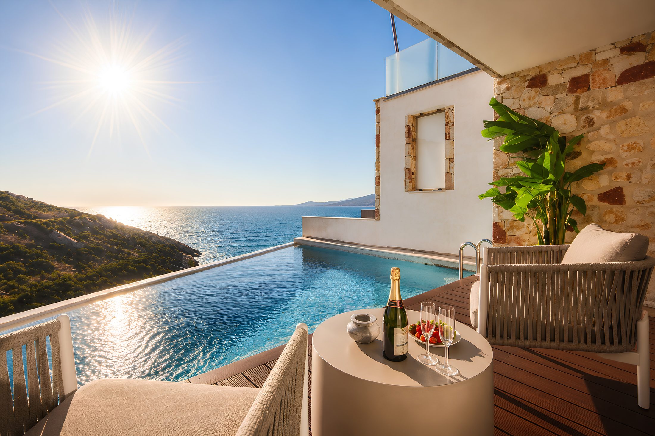 Private infinity pool with sea view